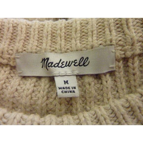 Madewell Cream Off White Crochet Knit Sweater Top Medium M Cotton Blend - Picture 6 of 7
